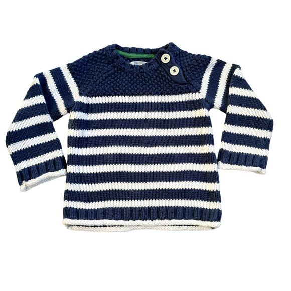 Baby Boden Heavy Navy/Cream Striped Sweater 18M - Picture 1 of 4